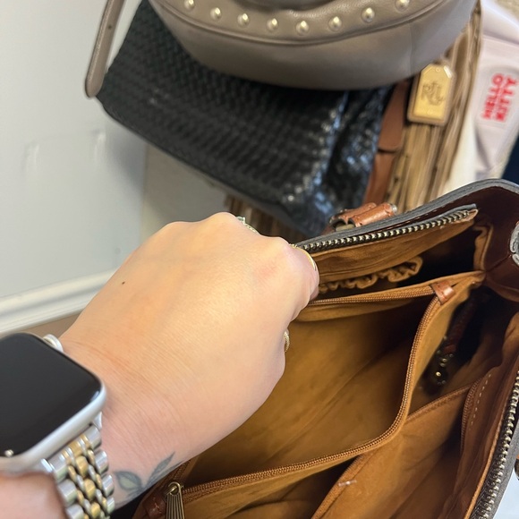 Patricia Nash Heritage‎ Angela Double-Compartment Leather Satchel Handbag - Picture 13 of 16